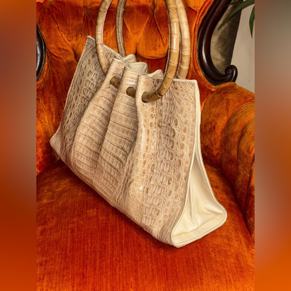 The Barfield Collection Handbag Tan Crocodile Tote Bag MSRP 2599.00 - Picture 5 of 14